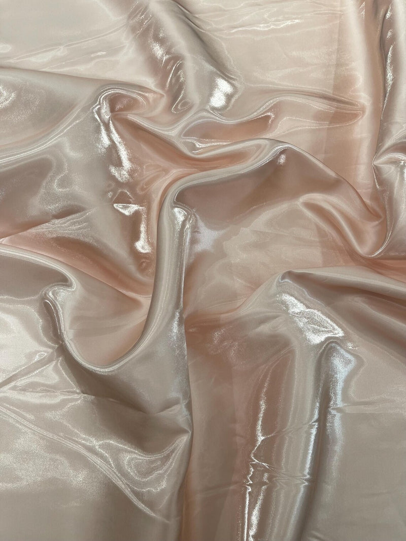 60" Crystal Liquid Satin Fabric - Water Shine Ultra Glossy Shimmer Reflective Bridal Satin Fabric By Yard