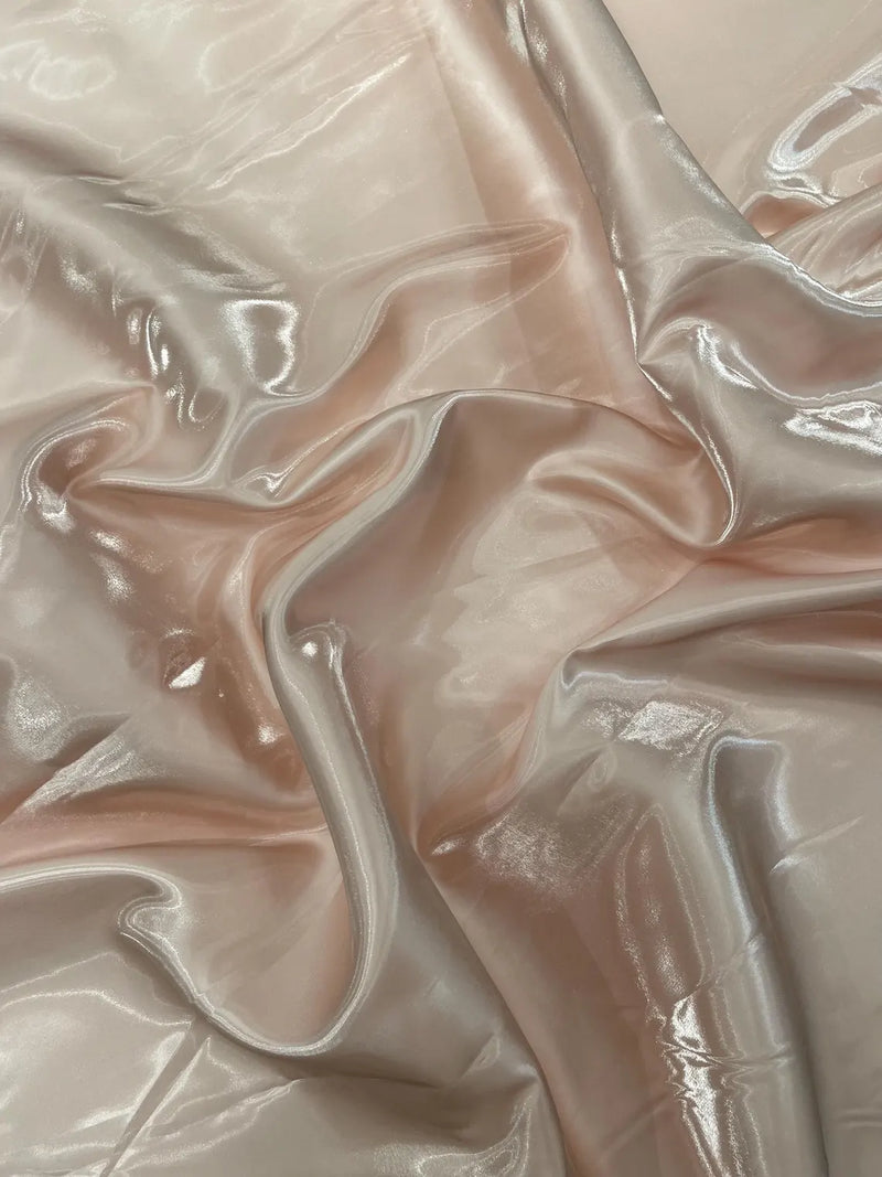 60" Crystal Liquid Satin Fabric - Water Shine Ultra Glossy Shimmer Reflective Bridal Satin Fabric By Yard