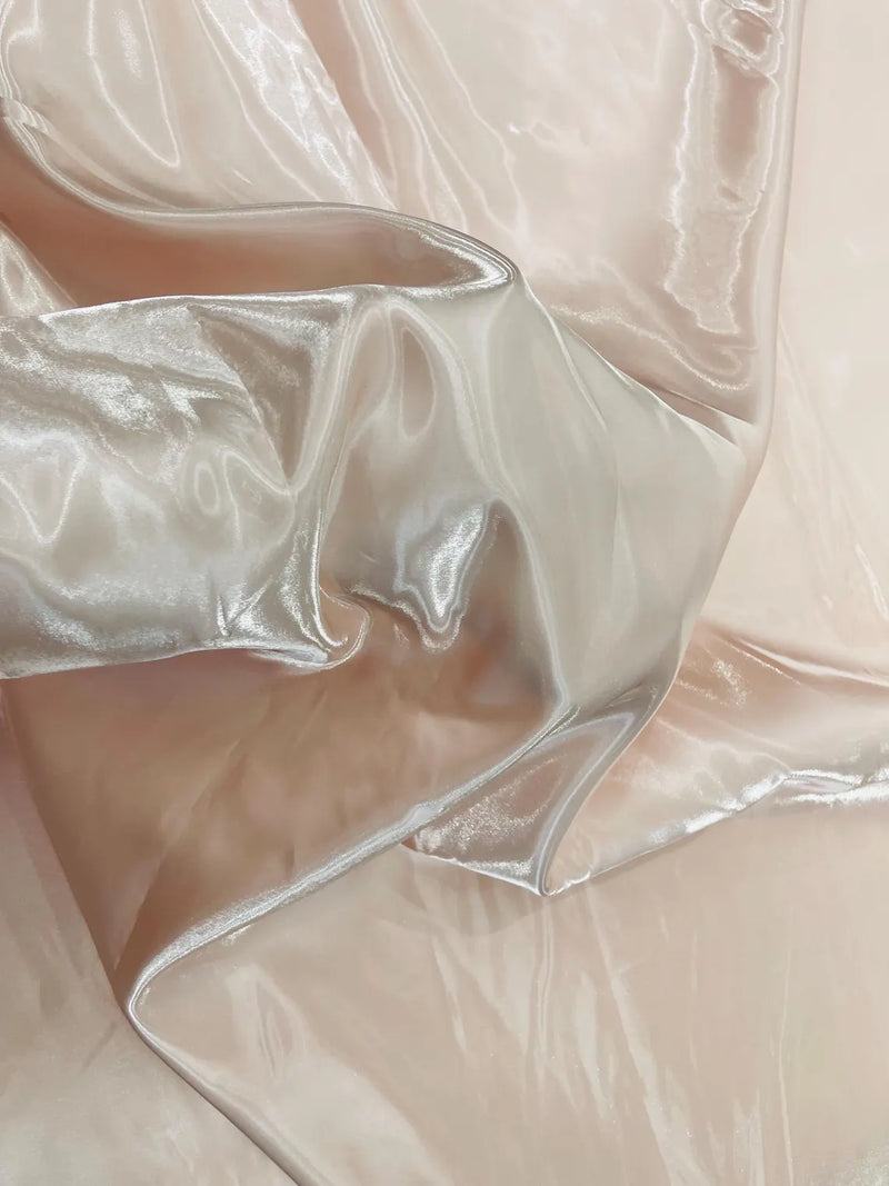 60" Crystal Liquid Satin Fabric - Water Shine Ultra Glossy Shimmer Reflective Bridal Satin Fabric By Yard