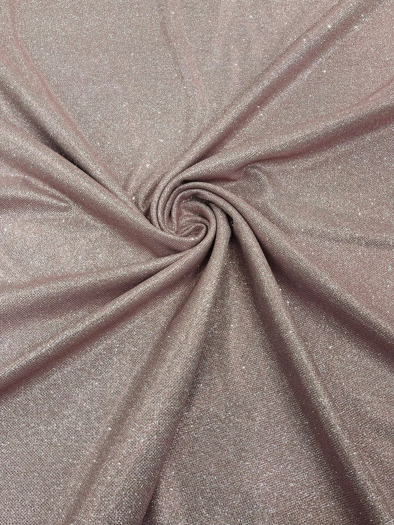 Shimmer Glitter Fabric - Blush - Luxury Sparkle Stretch Solid Fabric Sold By Yard