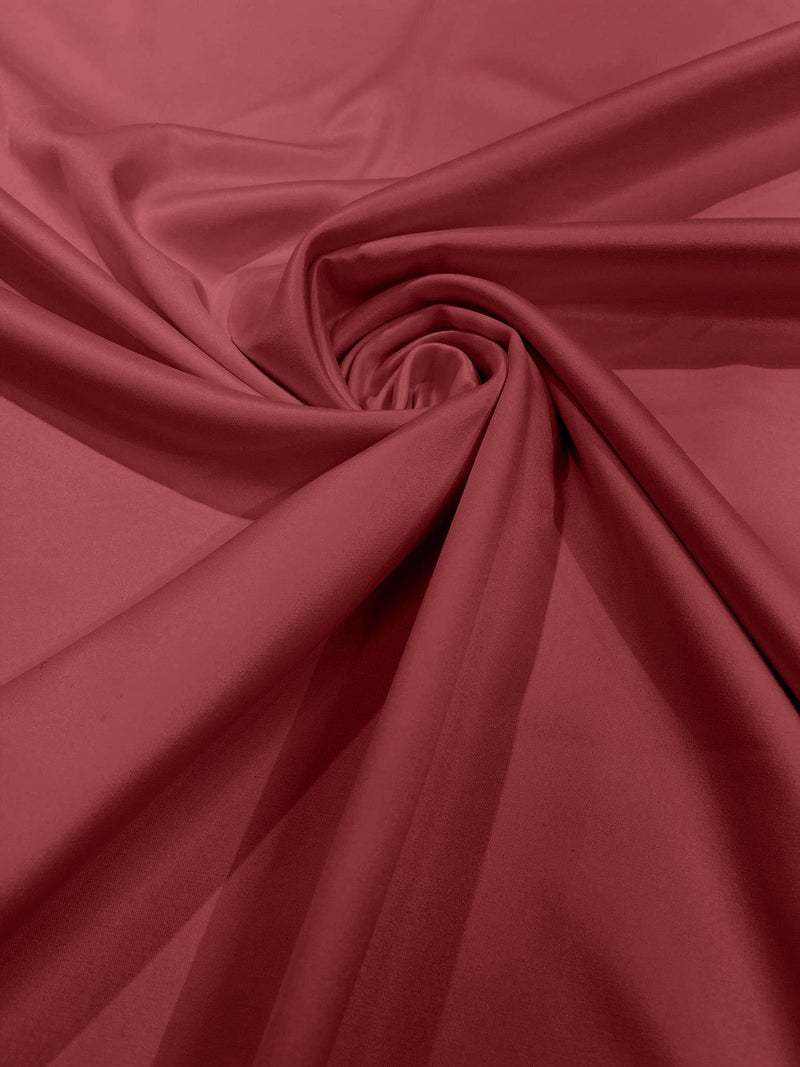 Matte L'Amour Satin - Brick - (Peau de Soie) Duchess Fabric For Bridal, Bridesmaid Dress By Yard