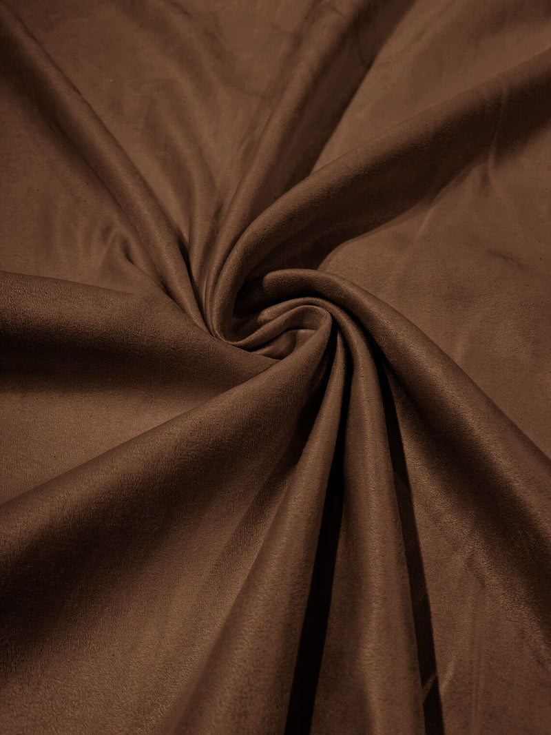 58" Faux Micro Suede Fabric - Brown - Polyester Micro Suede Fabric for Upholstery / Crafts / Costume By Yard