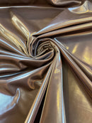 Shiny Latex Stretch Vinyl - Brown - 4 Way Stretch Milliskin Vinyl Spandex Latex Fabric by Yard