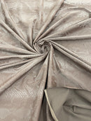 Matte Snake Skin Print Fabric - Brown - Snake Stretch Spandex Costume, Legging Fabric By Yard