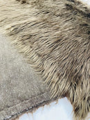 60" Solid Shaggy Faux Fur - Brown - Long Pile Luxury Shaggy Soft Faux Fur Fabric By Yard