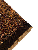 58/60" Velvet Sequins Stretch Fabric - Brown - Velvet Sequins 2 Way Stretch By Yard