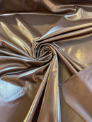 Shiny Latex Stretch Vinyl - Brown - 4 Way Stretch Milliskin Vinyl Spandex Latex Fabric by Yard