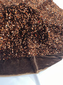58/60" Velvet Sequins Stretch Fabric - Brown - Velvet Sequins 2 Way Stretch By Yard