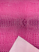 Faux Gator Print Vinyl Fabric - Bubble Gum - High Quality Faux Animal Skin Vinyl Sold by Yard