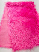 60" Solid Shaggy Faux Fur - Bubble Gum - Long Pile Luxury Shaggy Soft Faux Fur Fabric By Yard