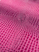 Faux Gator Print Vinyl Fabric - Bubble Gum - High Quality Faux Animal Skin Vinyl Sold by Yard