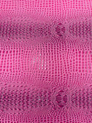 Faux Gator Print Vinyl Fabric - Bubble Gum - High Quality Faux Animal Skin Vinyl Sold by Yard