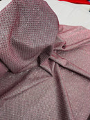 Shimmer Diamond Glitter Fabric - Burgundy / Black - Luxury Sparkle Stretch Fabric Sold By Yard