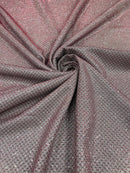 Shimmer Diamond Glitter Fabric - Burgundy / Black - Luxury Sparkle Stretch Fabric Sold By Yard