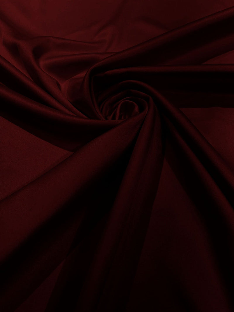 Matte L'Amour Satin - Burgundy - (Peau de Soie) Duchess Fabric For Bridal, Bridesmaid Dress By Yard