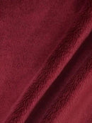 Soft Minky Faux Fur 3.mm Fabric - Burgundy - 60" Soft Minky Blanket Fabric by the Yard