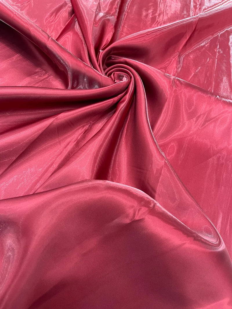 60" Crystal Liquid Satin Fabric - Water Shine Ultra Glossy Shimmer Reflective Bridal Satin Fabric By Yard