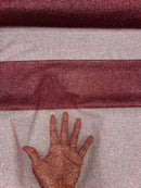 Glitter Lace Mesh Fabric - Burgundy - Shimmer Glitter Dot Design on Mesh Lace By Yard