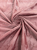 Matte Snake Skin Print Fabric - Burgundy - Snake Stretch Spandex Costume, Legging Fabric By Yard