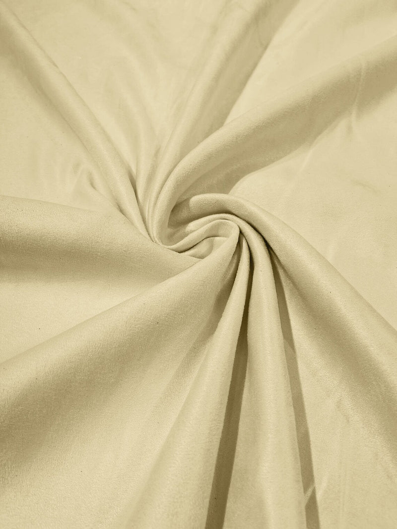58" Faux Micro Suede Fabric - Butter - Polyester Micro Suede Fabric for Upholstery / Crafts / Costume By Yard