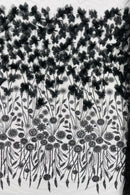 Black Beaded Fabric 3D Floral Butterfly Fabric by the Yard, Luxury Butterfly Mesh