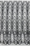 Black Luxury Beaded Pattern Fabric by the yard, Embroidery Beaded Lace Fabric