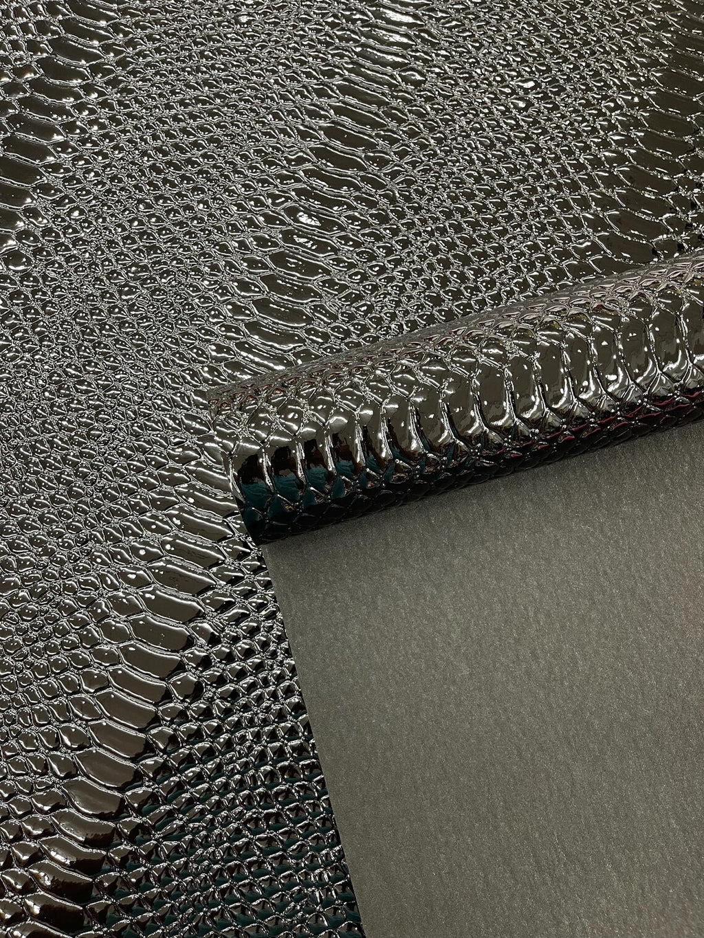 Shiny 3D Snake Embossed Vinyl Fabric By The Yard, 2 Tone Snake Skin Vi
