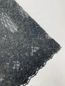 Black Beaded Geometric Pattern Beaded Fabric by the yard, Embroidery Beaded Lace Fabric (Copy) (Copy) (Copy)