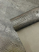 Gator 3D Embossed Vinyl Fabric Faux Fake Leather Vinyl Fabric, Embossed Crocodile Fabric By The Yard Upholstery Purses Shoes