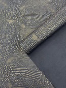 Caiman Gator Vinyl - Upholstery Faux Leather Vinyl Fabric by the Yard, Embossed Gator Caiman Fabric Upholstery