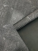 Caiman Gator Vinyl - Upholstery Faux Leather Vinyl Fabric by the Yard, Embossed Gator Caiman Fabric Upholstery