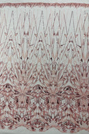 Blush Beaded Fabric By The Yard, Luxury Geometric Design Beads and Sequins (Copy) (Copy)