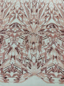 Blush Beaded Fabric By The Yard, Luxury Geometric Design Beads and Sequins (Copy) (Copy)