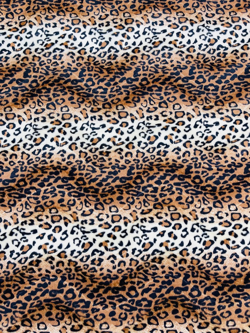 Leopard Print Velboa Faux Fur - Brown - Leopard Animal Print Velboa Faux Fur Fabric Sold By Yard