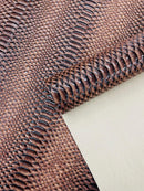 Shiny 3D Snake Embossed Vinyl Fabric By The Yard, 2 Tone Snake Skin Vinyl-faux Leather-3D Scales Vinyl Leather Upholstery