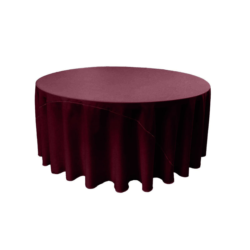 120" Solid Round Drape Tablecloth - 3 Part Stitched Round Full Table Cover Available in Different Sizes (84 Colors)