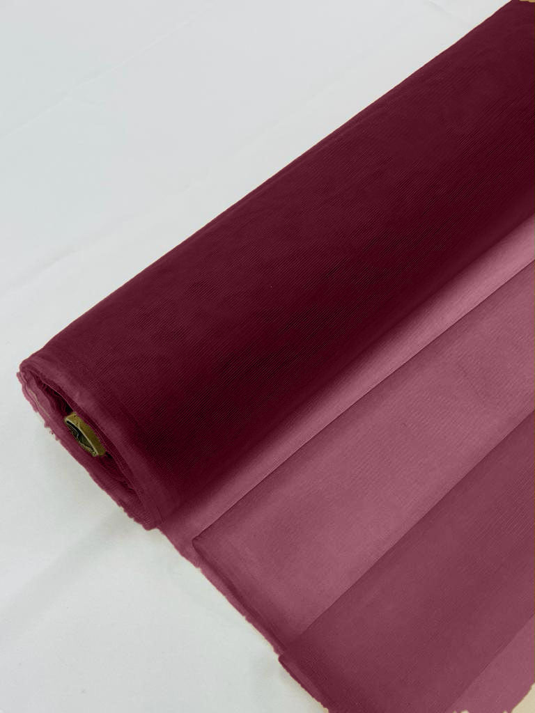 Illusion Mesh Fabric - Burgundy - 60" Illusion Mesh Sheer Fabric Sold By The Yard