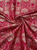 58/60" Church Vestment Brocade Fabric - Jacquard Cross and Doves Print Church Vestment By Yard