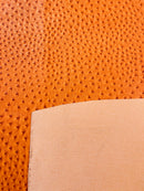 Orange Ostrich Faux Leather Upholstery By The Yard, Ostrich Embossed Vinyl Leather 54" Wide