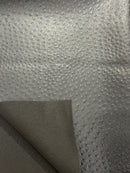 Black Ostrich Faux Leather Upholstery By The Yard, Ostrich Embossed Vinyl Leather 54" Wide