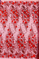 Glitter Floral Mesh, Glitter 3D Flower Sequin Fabric, Wedding Dresses & Quinseñera