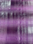 Purple Faux Crocodile Vinyl Leather Upholstery Fabric By The Yard, Big 3D Crocodile Vinyl Fabric