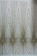 Glitter Mesh Fabric By The Yard, Glitters and Sequins Damask Geometric Glitter Fabric Decor Prom