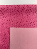 Candy Pink Ostrich Faux Leather Upholstery By The Yard, Ostrich Embossed Vinyl Leather 54" Wide