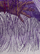 Purple Glitter Mesh Lace Fabric Prom/Dress By The Yard