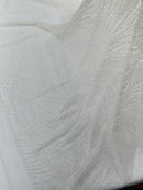 White Iridescent Pink Glitter Mesh Lace Fabric Prom/Dress By The Yard