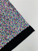 Multi Color Confetti Iridescent Sequin Fabric: Red Stretch Velvet (58/60" Wide)