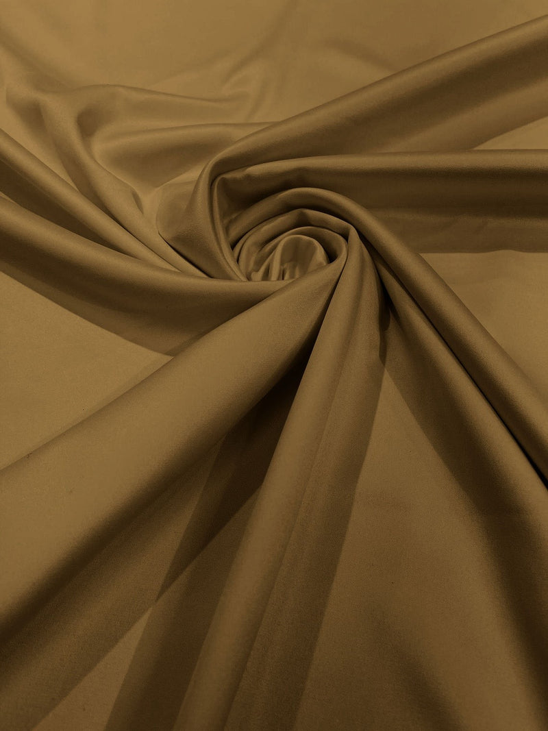 Matte L'Amour Satin - Camel - (Peau de Soie) Duchess Fabric For Bridal, Bridesmaid Dress By Yard