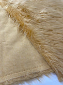 60" Solid Shaggy Faux Fur - Camel - Long Pile Luxury Shaggy Soft Faux Fur Fabric By Yard