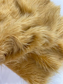 60" Solid Shaggy Faux Fur - Camel - Long Pile Luxury Shaggy Soft Faux Fur Fabric By Yard